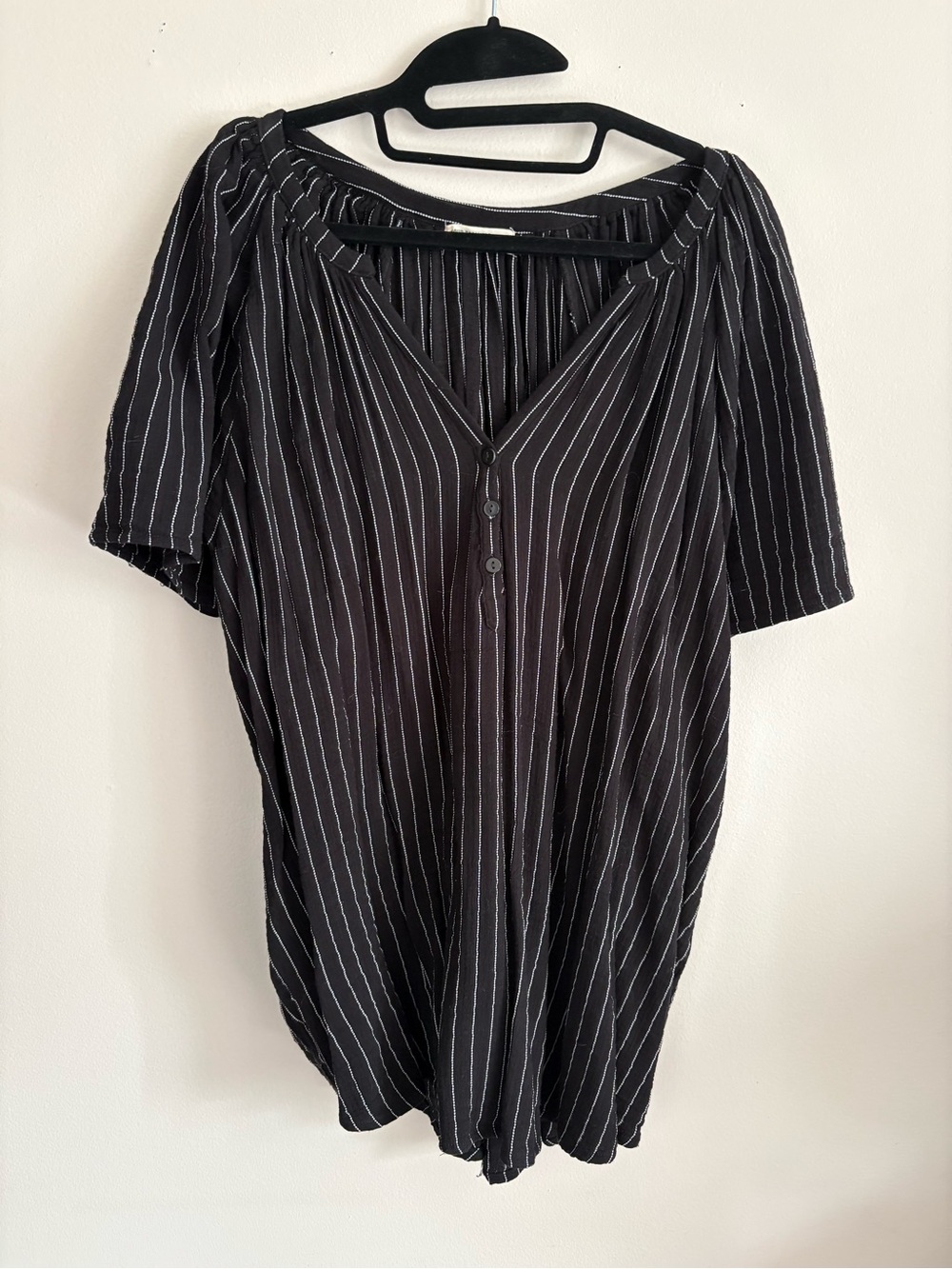 Dreamers Black Top with White Pinstripes